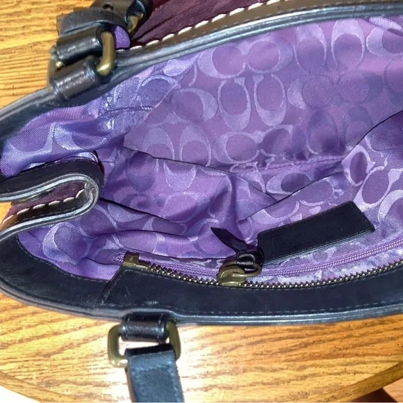 Vintage Coach Hampton Purple Suede Tassel Satchel - EUC E05S 7476 - Picture 8 of 12